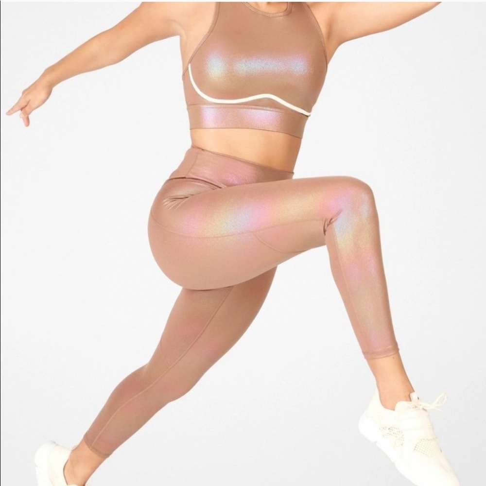 Fabletics Irridescent Mocha High-Waisted Leggings